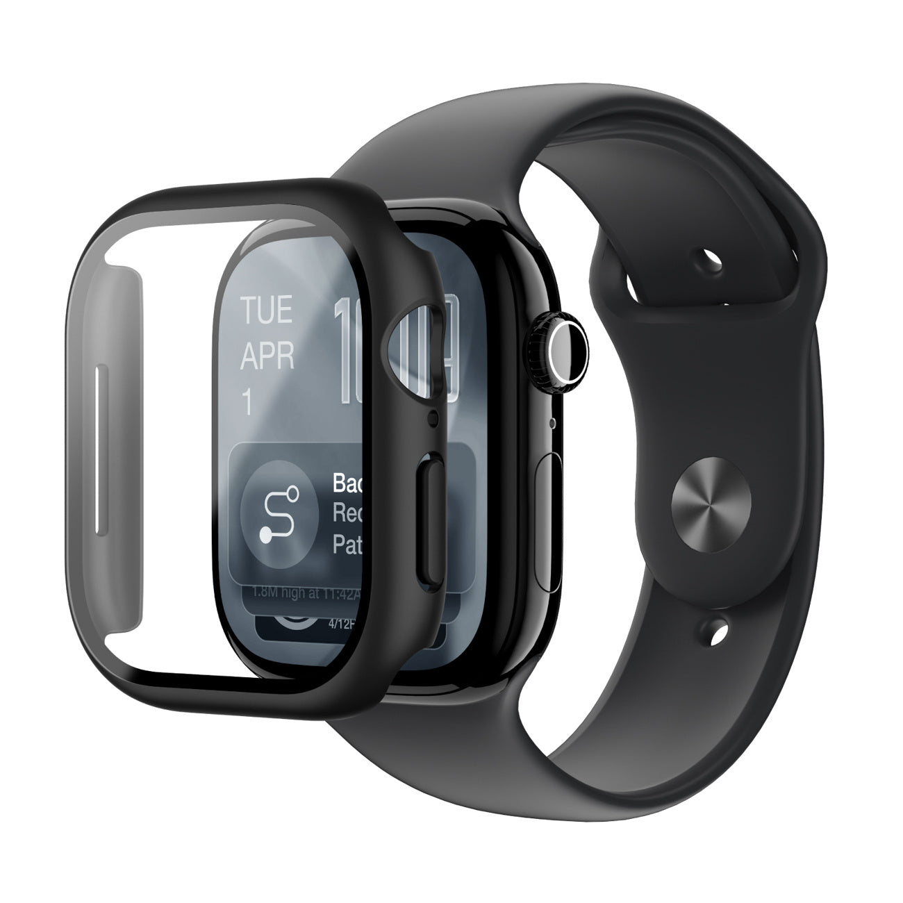Protective glass with case for Apple Watch Series 11 46 mm Radix - black - Carlat