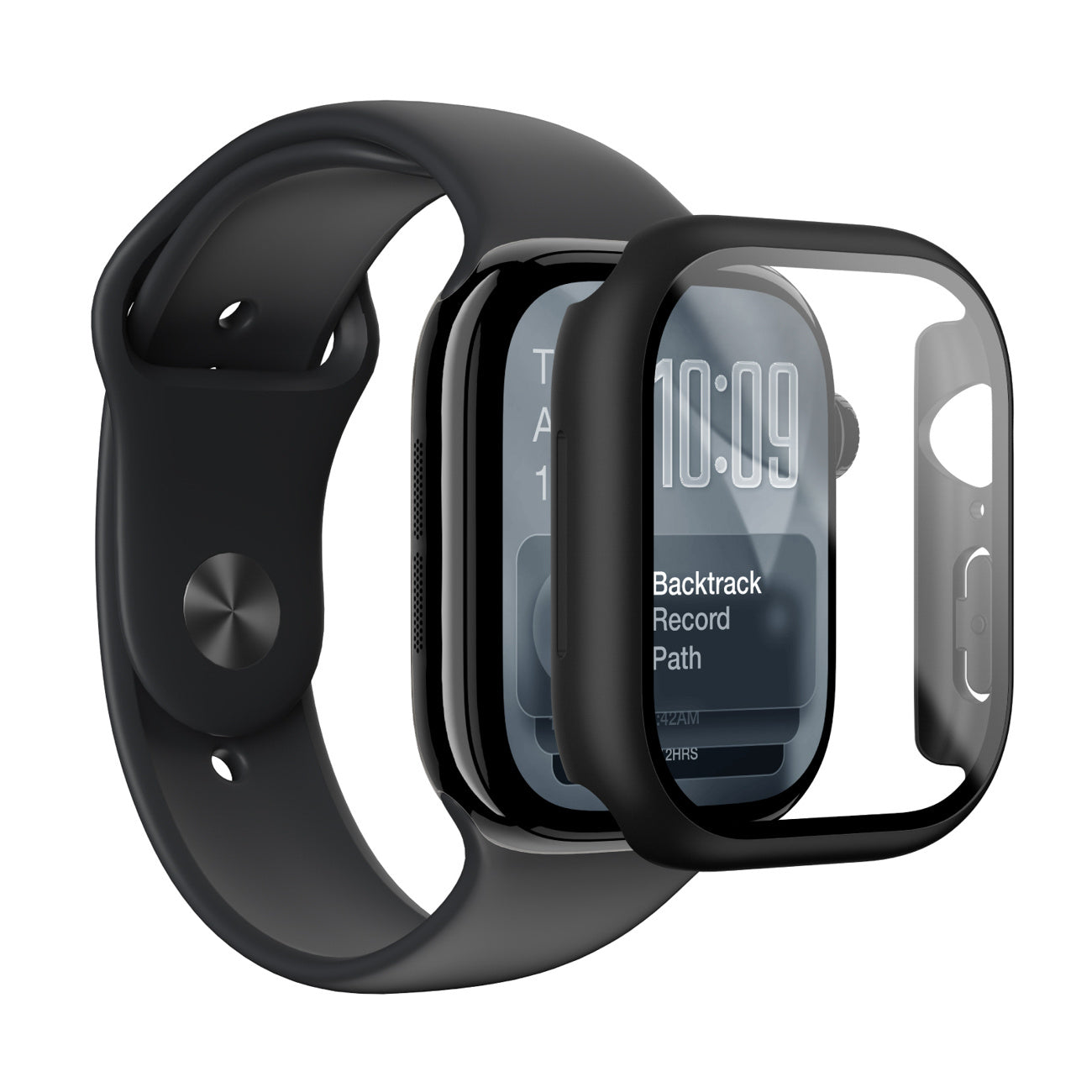 Protective glass with case for Apple Watch Series 11 46 mm Radix - black - Carlat