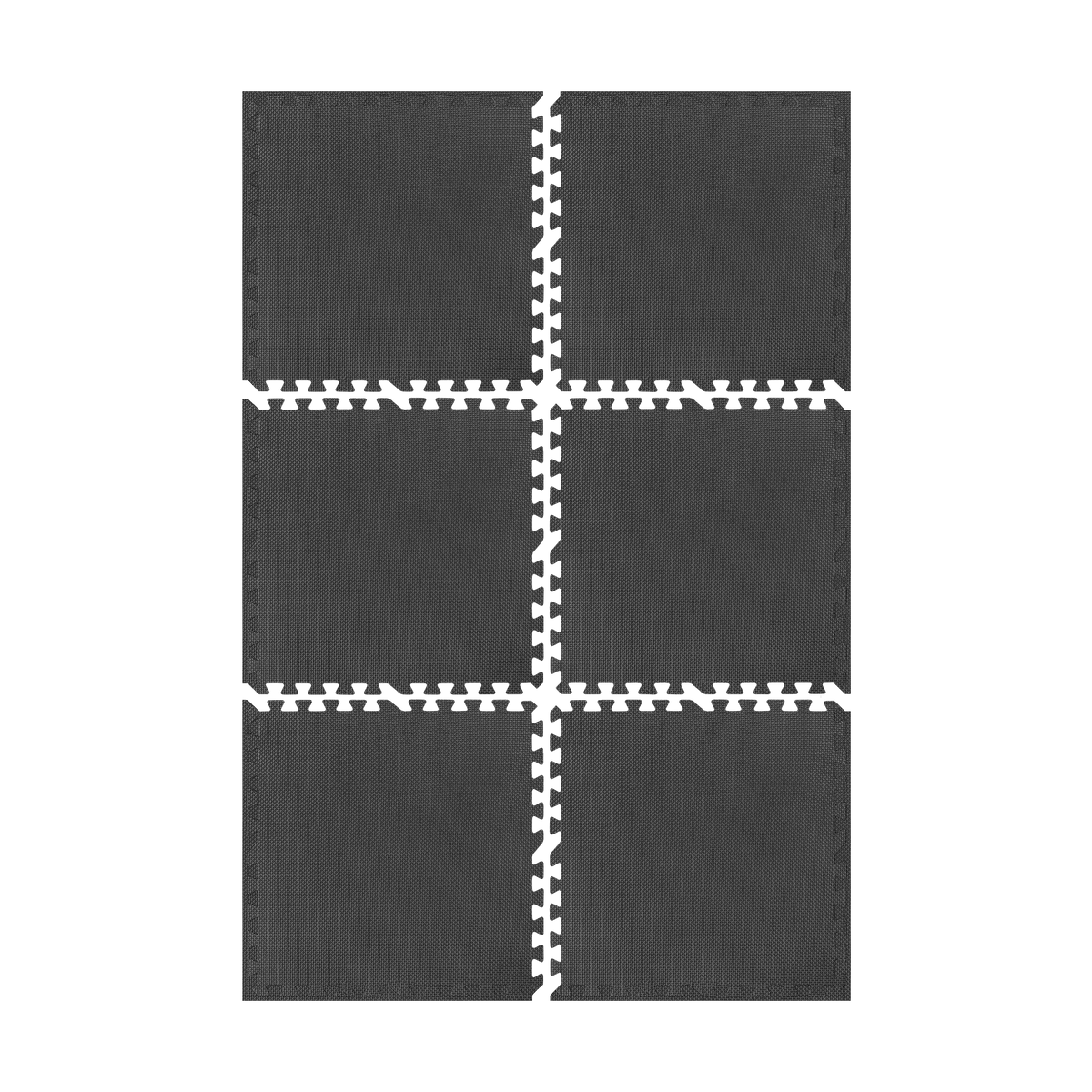 Protective mat for fitness equipment and gym workouts, 60x60 cm interlocking tiles, set of 6, REBEL ACTIVE - Carlat