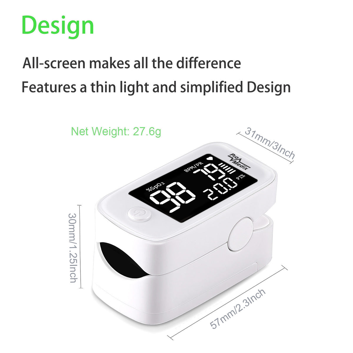Pulse – Promedix PR-870 1.5 HD LED Medical Finger Pulse Oximeter - Carlat