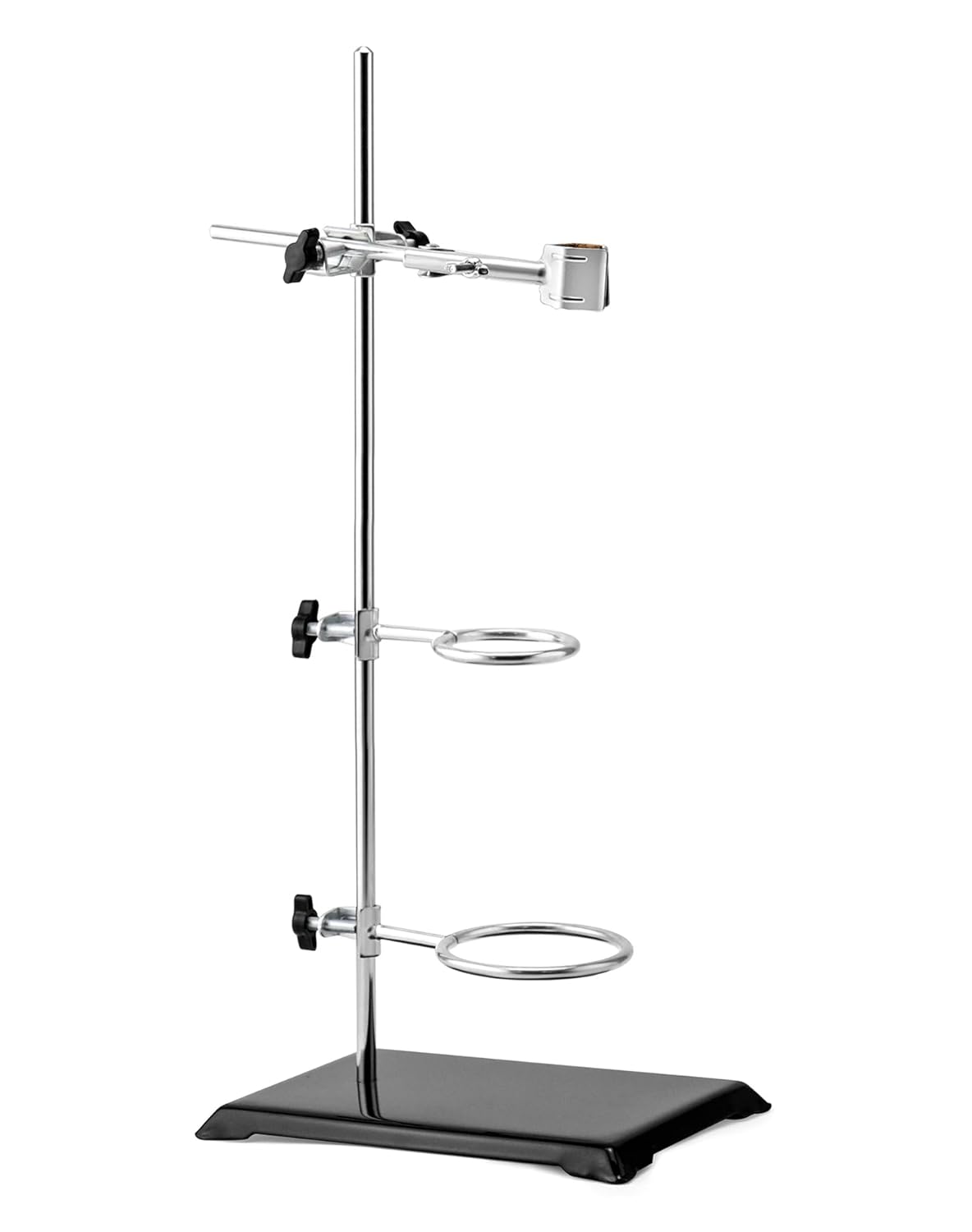 QWORK® Laboratory Stand Holder 13 x 21 cm, Bar Length 50 cm, Clamps and Sleeves (Diameter 5 cm/7.3 cm), for Scientific Experiments - Carlat