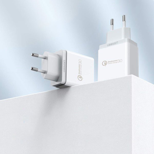 Quick Charge 3.0 18W 3A USB white fast charger - Carlat
