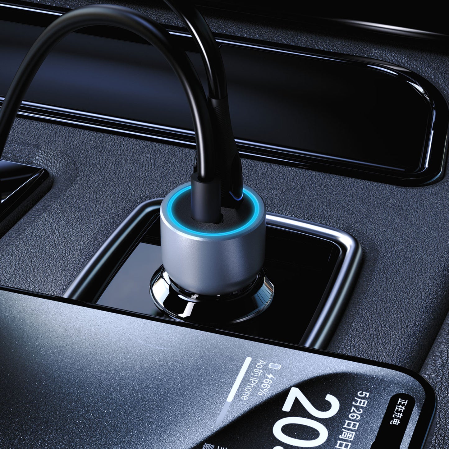 R4T 30W USB-A USB-C car charger - gray - Carlat