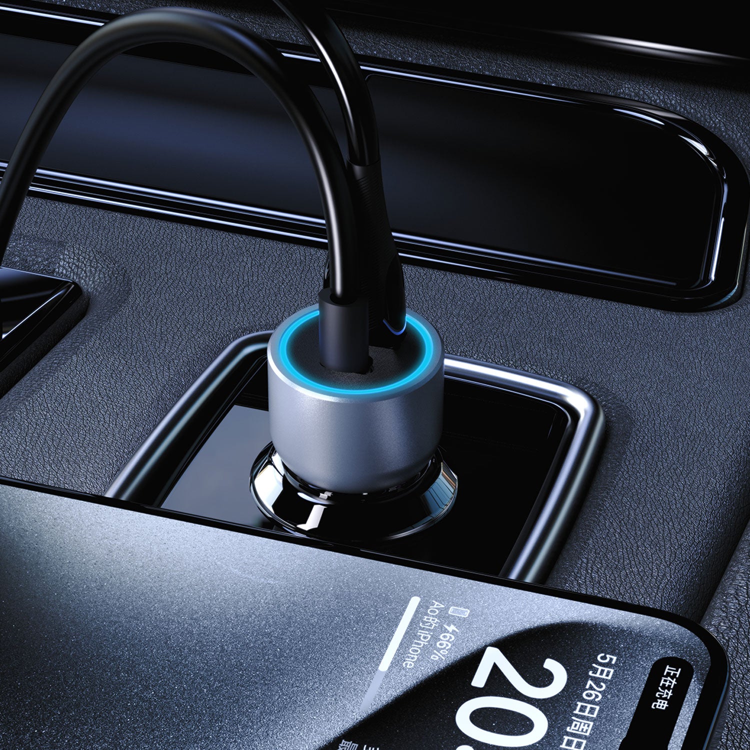 R4T 30W USB-A USB-C car charger - gray - Carlat
