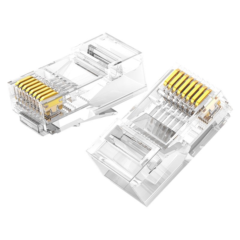 RJ45 8P8C Cat 6 plugin transparent 10pcs - Carlat