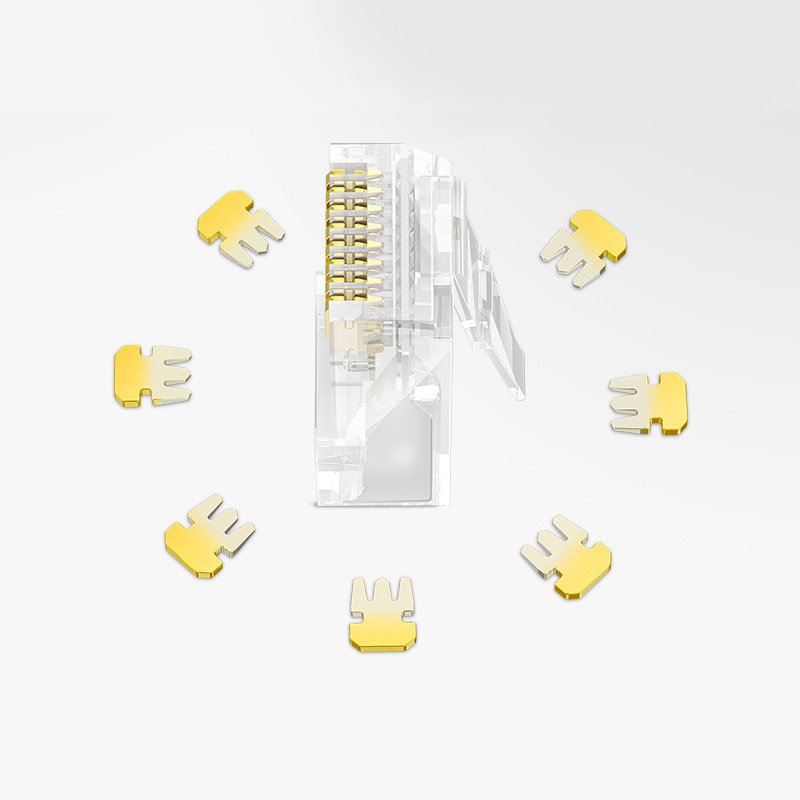 RJ45 8P8C Cat 6 plugin transparent 10pcs - Carlat