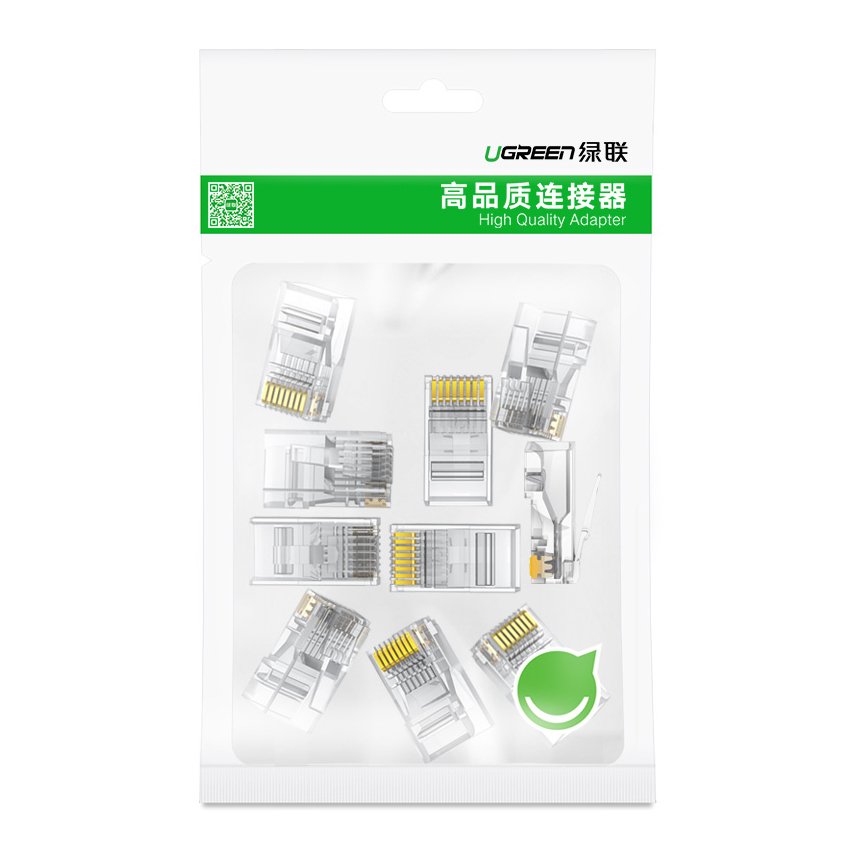 RJ45 8P8C Cat 6 plugin transparent 10pcs - Carlat