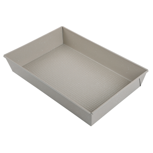 Rectangular pan, 36.5 × 24 × 6 cm, carbon steel, beige marbled nonstick coating, Kinghoff, KH-1975 - Carlat