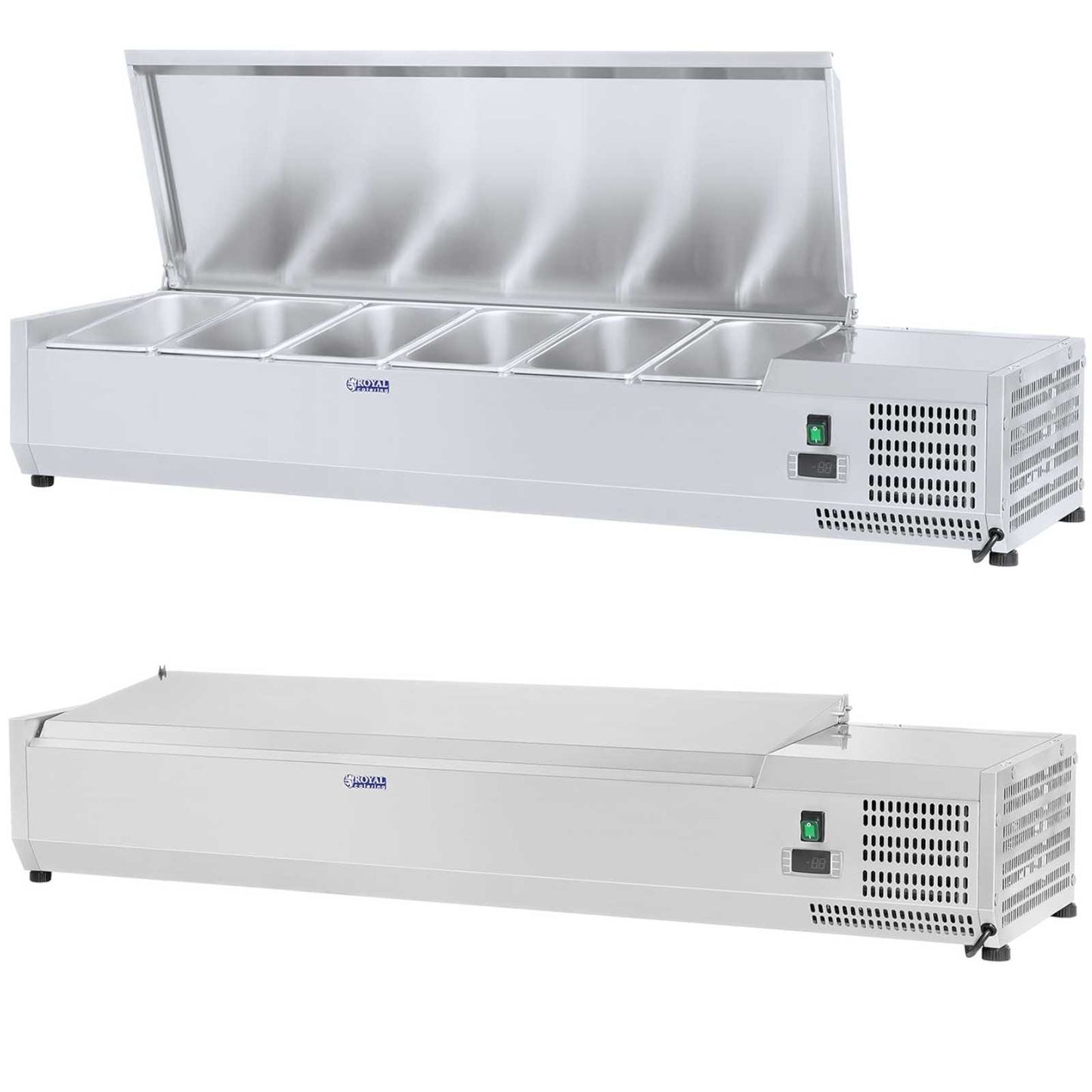 Refrigeration top with steel cover 6x GN1/4 140cm - Carlat