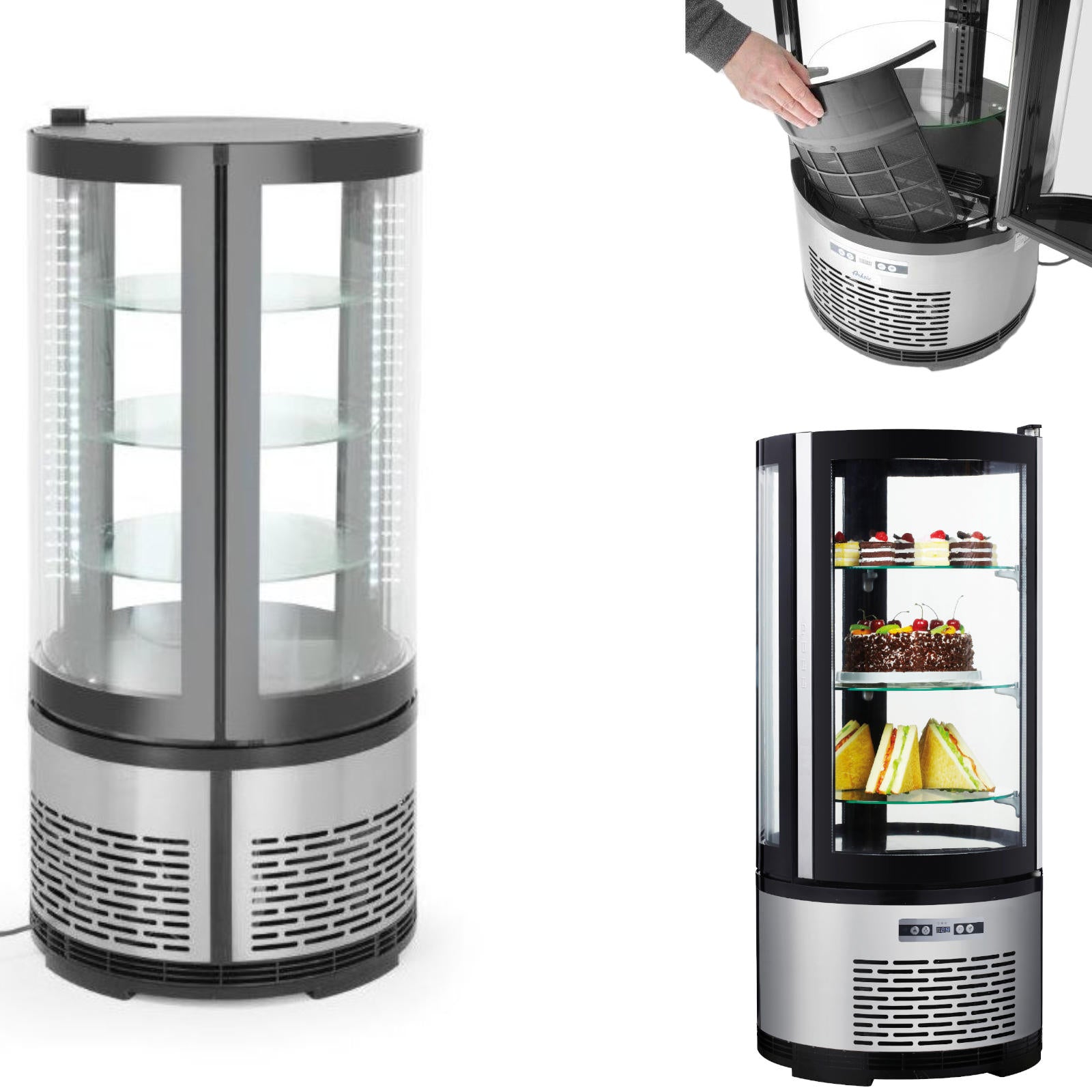 Refrigerator Accessories – Round confectionery refrigerated display cabinet with 3 - Carlat