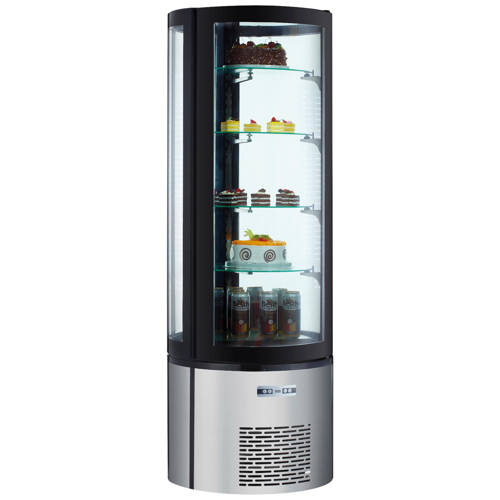 Refrigerator Accessories – Round confectionery refrigerated display cabinet with 4 - Carlat