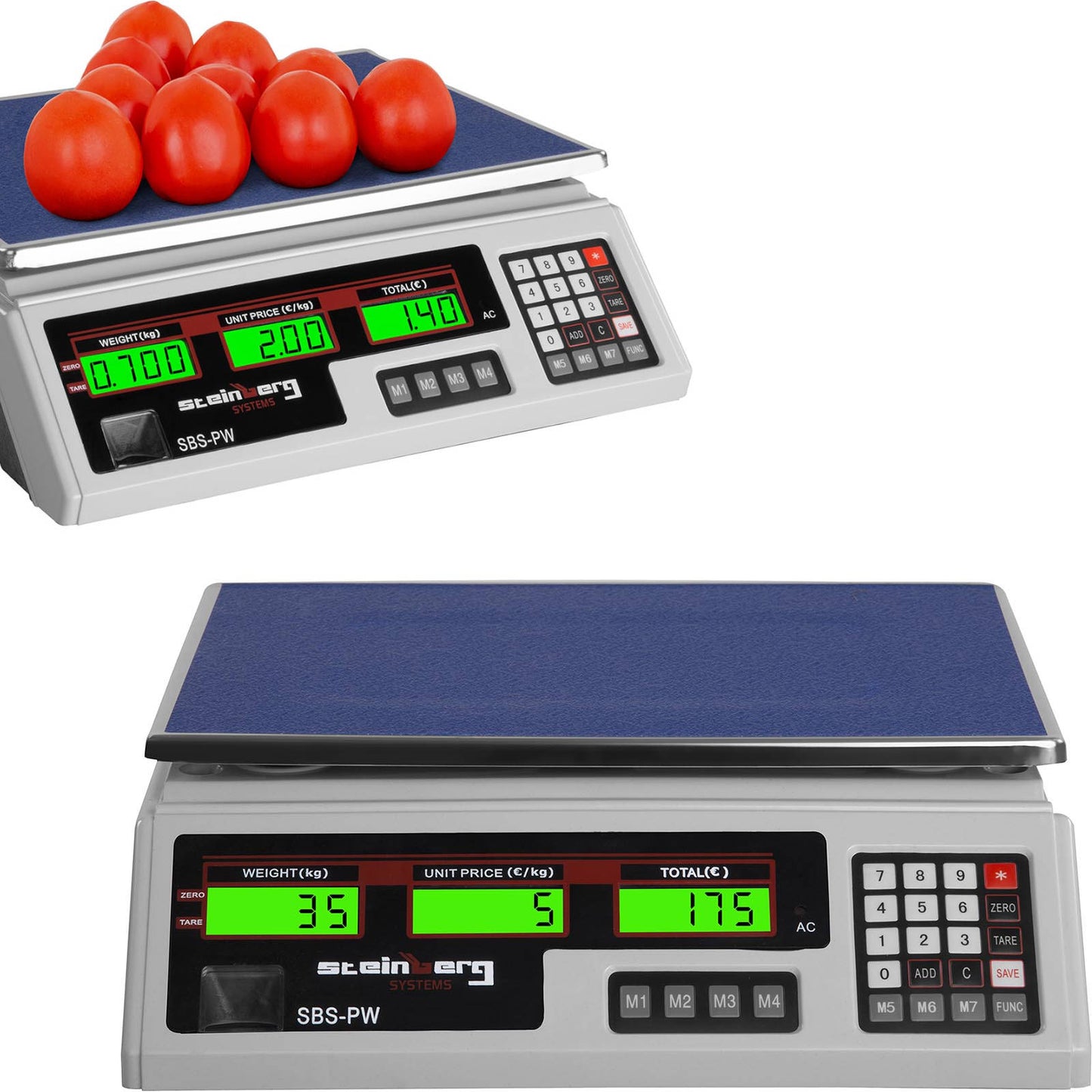 Retail – Commercial price scale, white, 35kg/g - Carlat