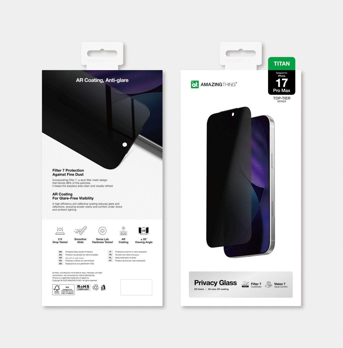 Retail Display Cases – Privacy tempered glass for iPhone 17 - Carlat