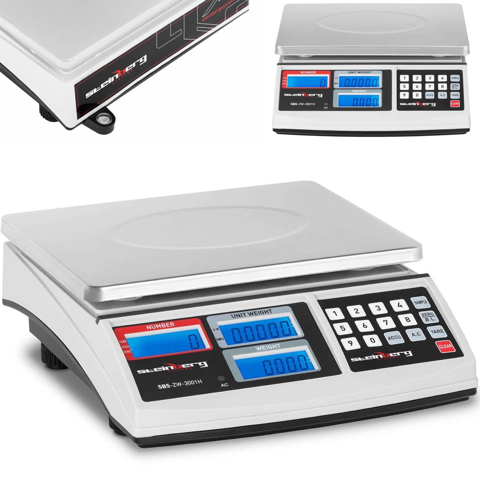 Retail – Waga kontrolna zliczająca sztuki SBS-ZW-3001H LCD do 30kg - Carlat