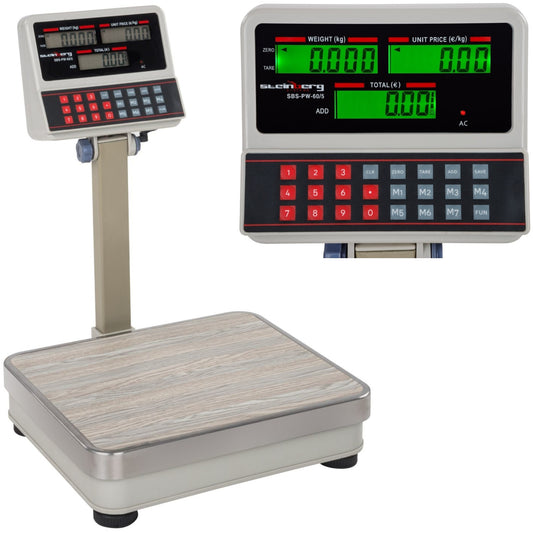 Retail – Waga sklepowa platformowa SBS-PW-60 LCD do 60kg - Carlat