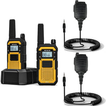 Retevis RB648 Walkie Talkies Waterproof, Robust Radio, Advanced Triple Protection, IP67, 2000 mAh, Licence-Free Radio with Earphones for the Most Adverse Environments (Pack of 2, Yellow) - Carlat