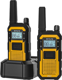 Retevis RB648 Walkie Talkies Waterproof, Robust Radio, Advanced Triple Protection, IP67, 2000 mAh, Licence-Free Radio with Earphones for the Most Adverse Environments (Pack of 2, Yellow) - Carlat
