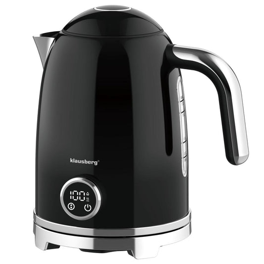 Retro Electric Kettle with Thermometer, LED Display, Black, 1.7 L - Carlat