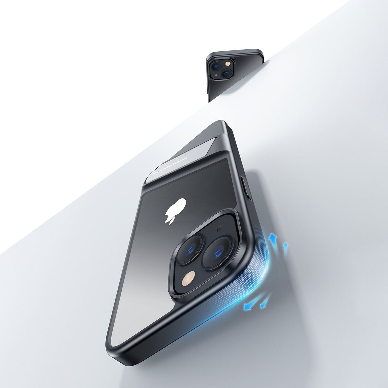 Rigid case with gel frame and built-in stand for iPhone 14 black - Carlat