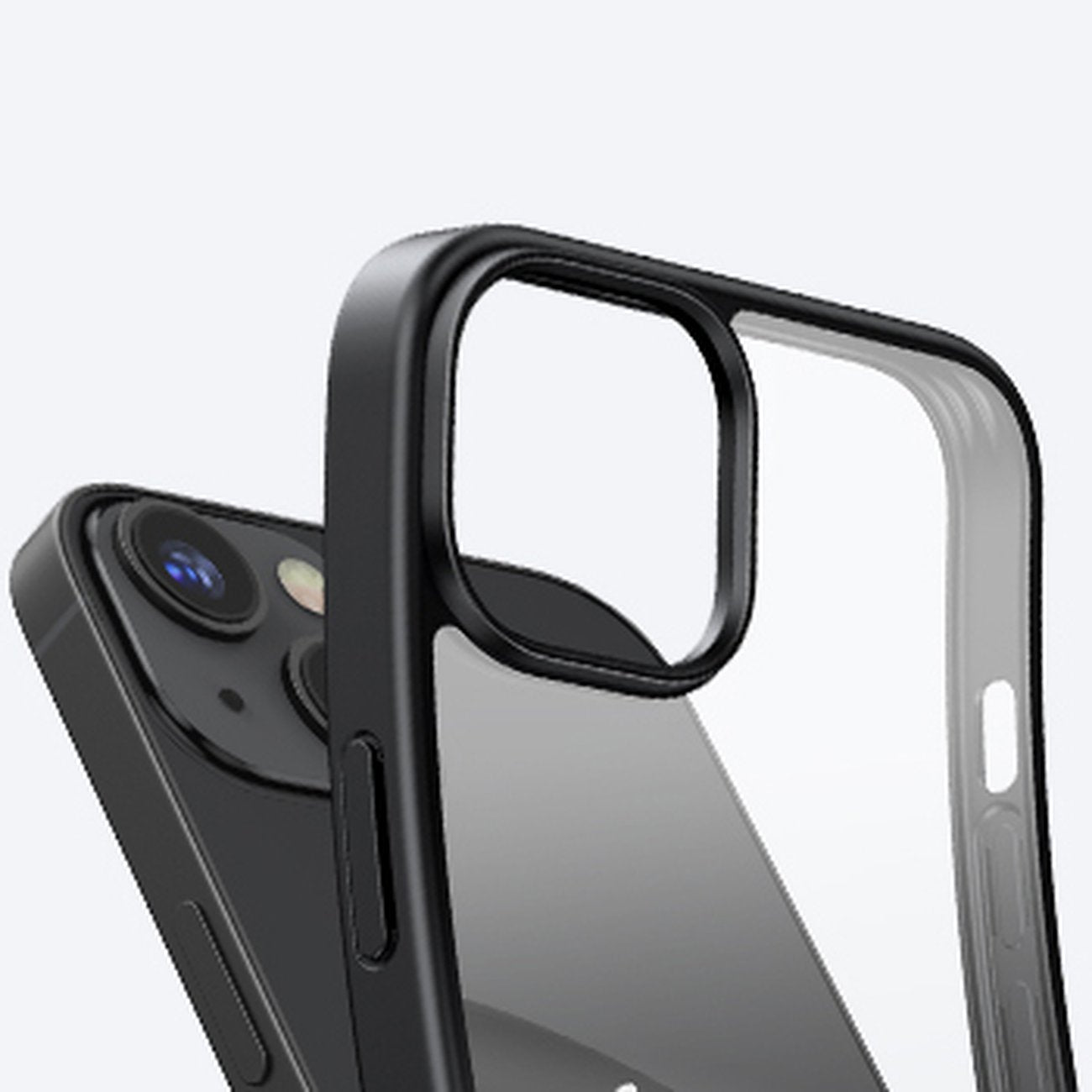 Rigid case with gel frame and built-in stand for iPhone 14 black - Carlat