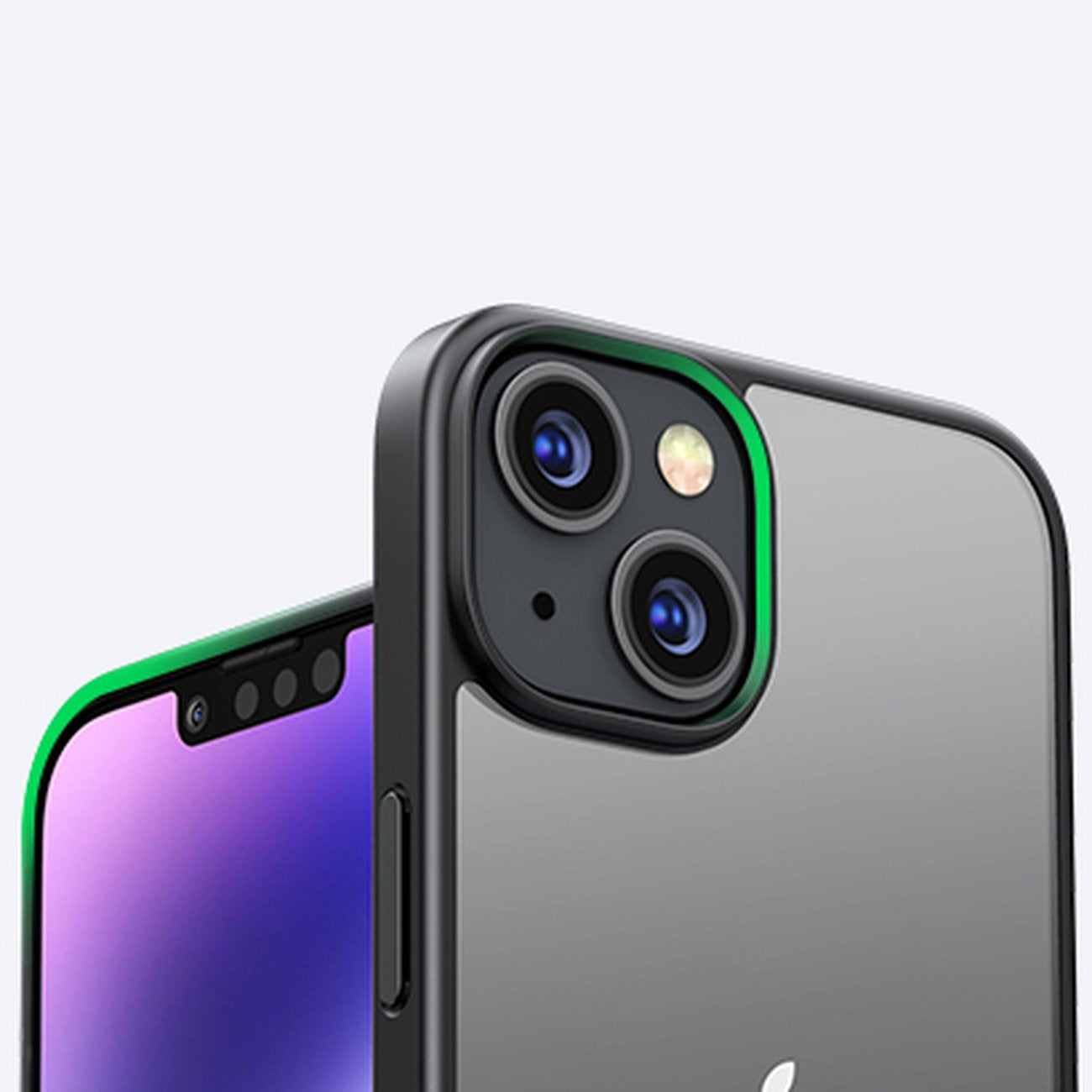 Rigid case with gel frame and built-in stand for iPhone 14 black - Carlat