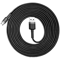 Robust nylon cable USB microUSB 2A 3M black and grey cable - Carlat