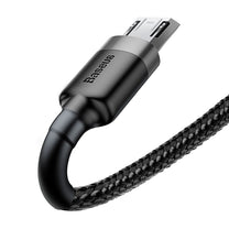 Robust nylon cable USB microUSB 2A 3M black and grey cable - Carlat