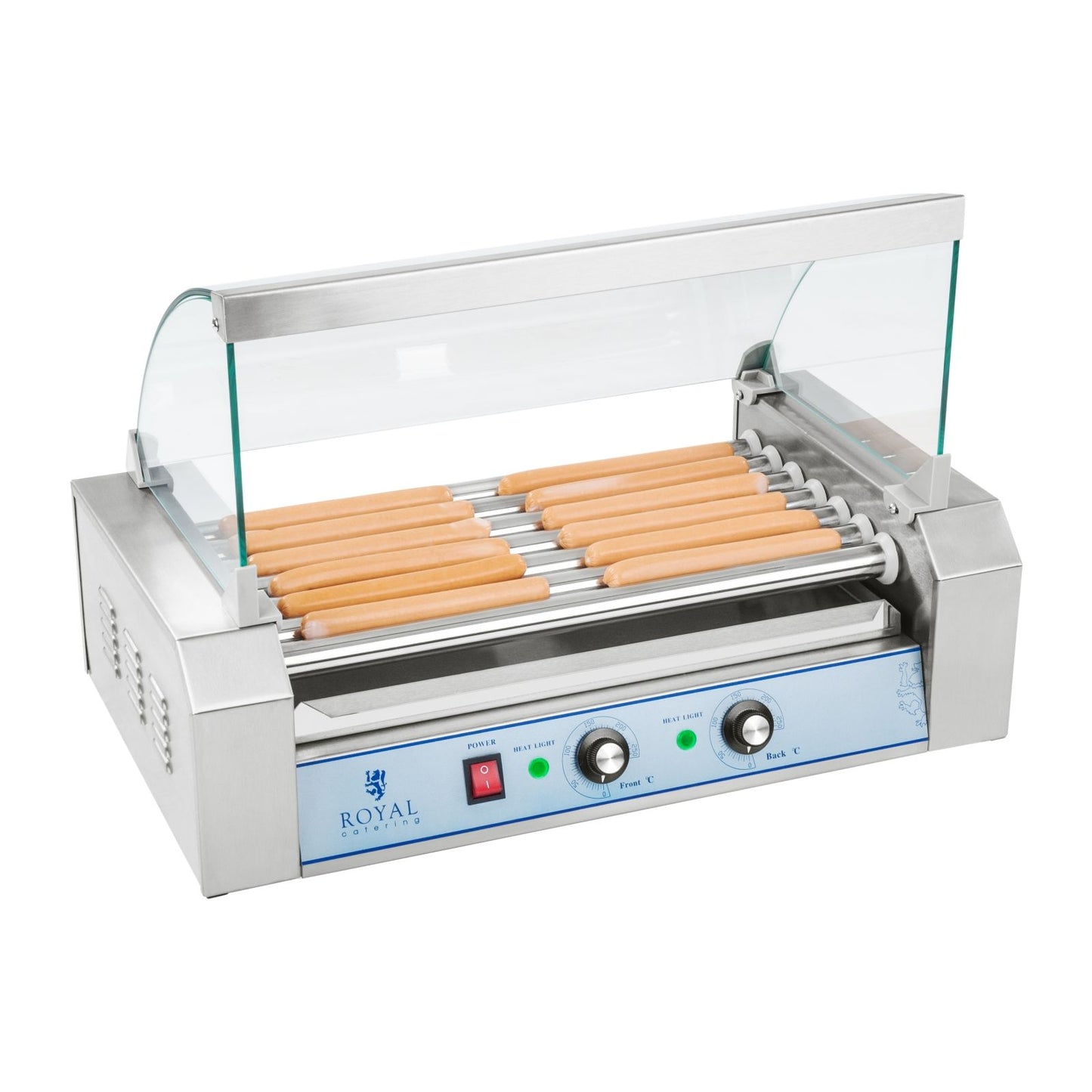 Roller grill with roller lid grill for pigs 7 rollers - Carlat