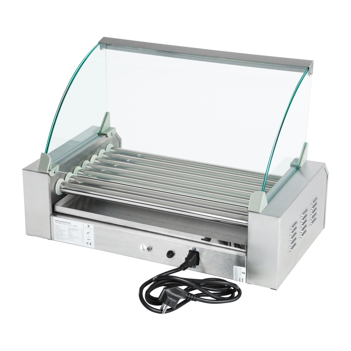 Roller grill with roller lid grill for pigs 7 rollers - Carlat