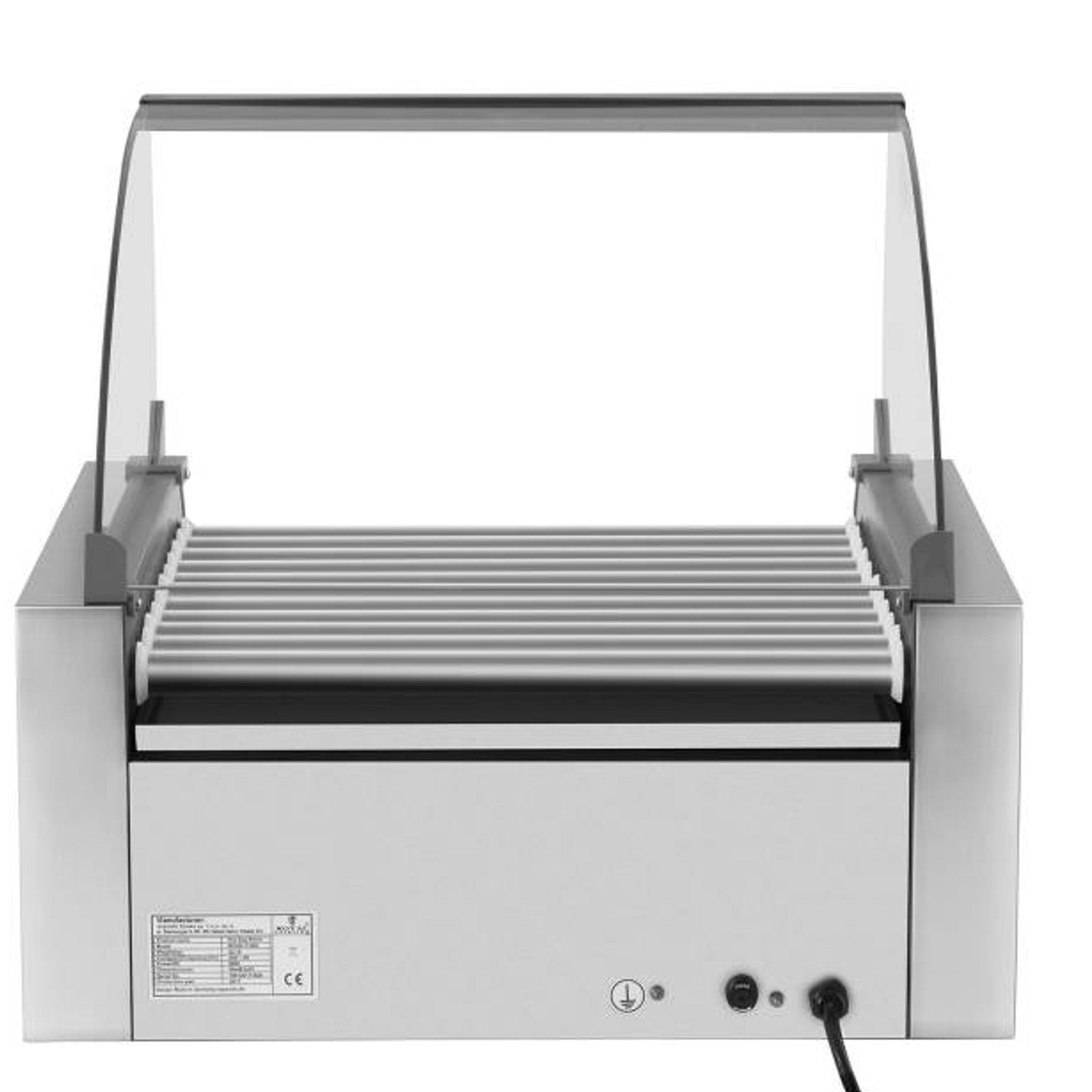 Roller roller grill with lid and heating drawer for 20 hot dog wieners 2600W 230V Royal Catering - Carlat