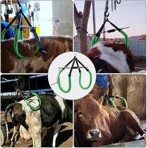 Rusopobe Cow Lifting Frame, 1000kg Reinforced Hip Lift for Cattle Adjustable Lifting Clamp for Cows with Non-Slip Rubber Hose Stand Up Aid - Carlat