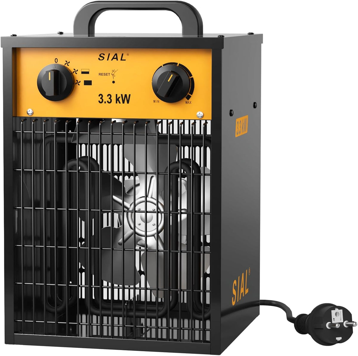SIAL 9KW Industrial Heater Fan - Electric Heater Fan Heater - Construction Heater Construction Dryer - Industrial Heater with 2 Heat Settings - For Garages, Workshops, Construction Sites - DA9 - Carlat