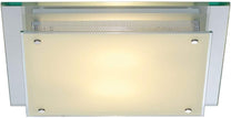 SLV GLASSA Square E27 Ceiling Light, Angular, 2xE27, max. 2x60W, Steel Silvergrey - Carlat