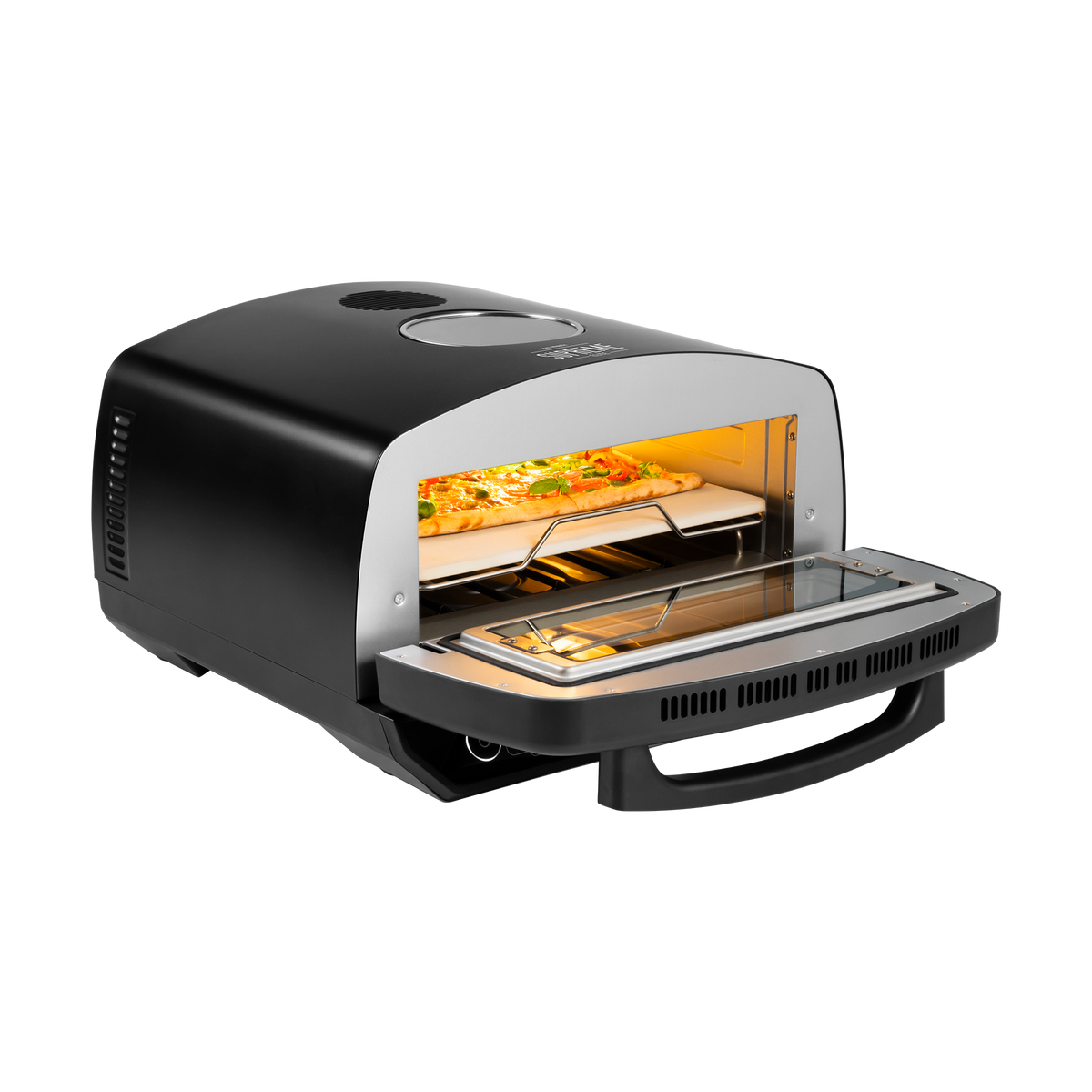 SUPREME ELITE 2200 W Pizza Oven, 450 degrees, two heating elements, viewing window, LED display, 33 cm, various baking programs - Carlat