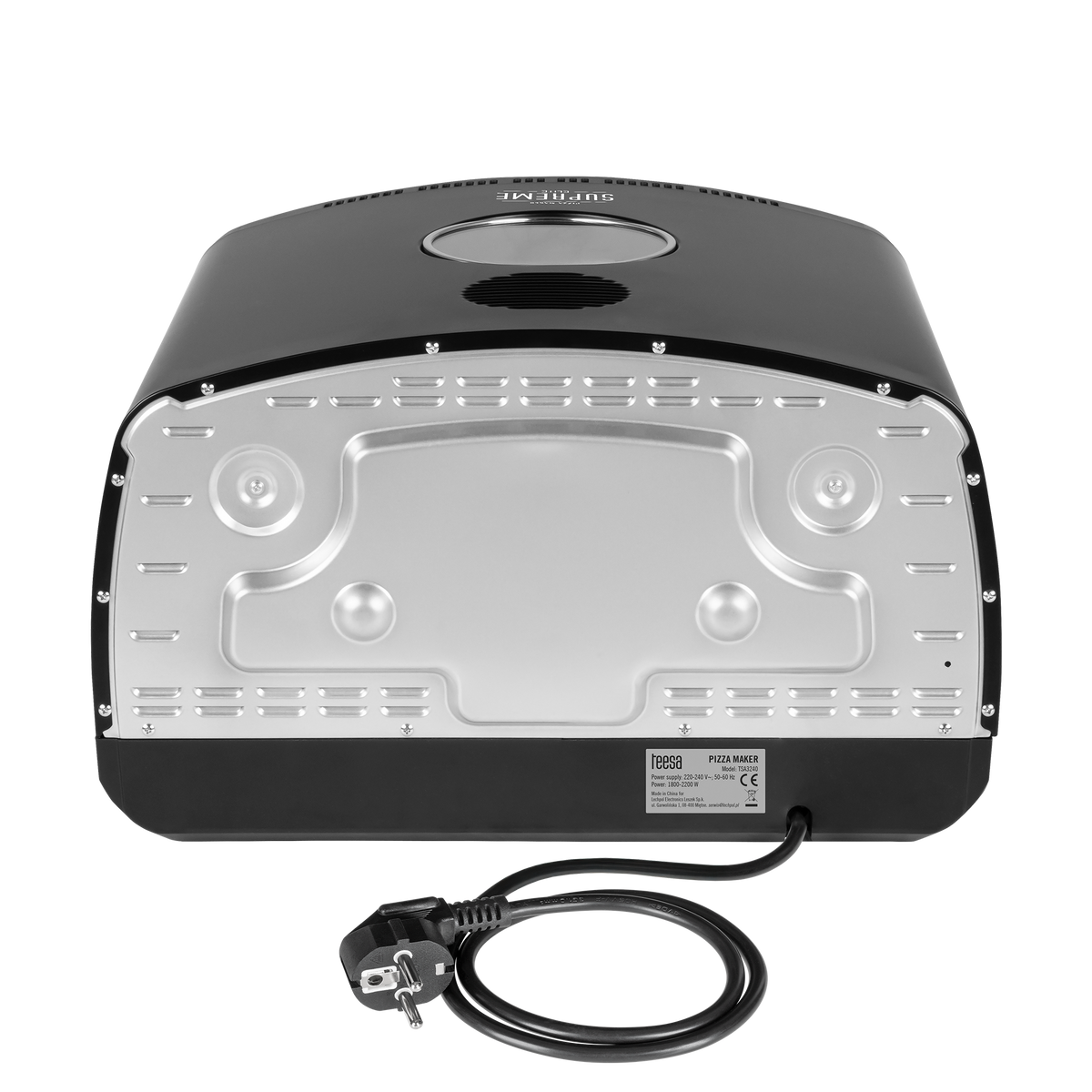 SUPREME ELITE 2200 W Pizza Oven, 450 degrees, two heating elements, viewing window, LED display, 33 cm, various baking programs - Carlat