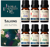 Salking Essential Oils Set, 8 x 10 ml Organic Aromatherapy Fragrance Oil Gift Set for Diffuser, Humidifier, Massage, Lemon, Strawberry, Cranberry, Peach, Bergamot, Coconut, Fig, Grapefruit - Carlat