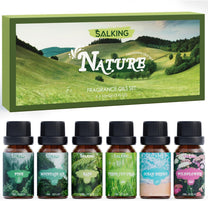 Salking Essential Oils Set, 8 x 10 ml Organic Aromatherapy Fragrance Oil Gift Set for Diffuser, Humidifier, Massage, Lemon, Strawberry, Cranberry, Peach, Bergamot, Coconut, Fig, Grapefruit - Carlat