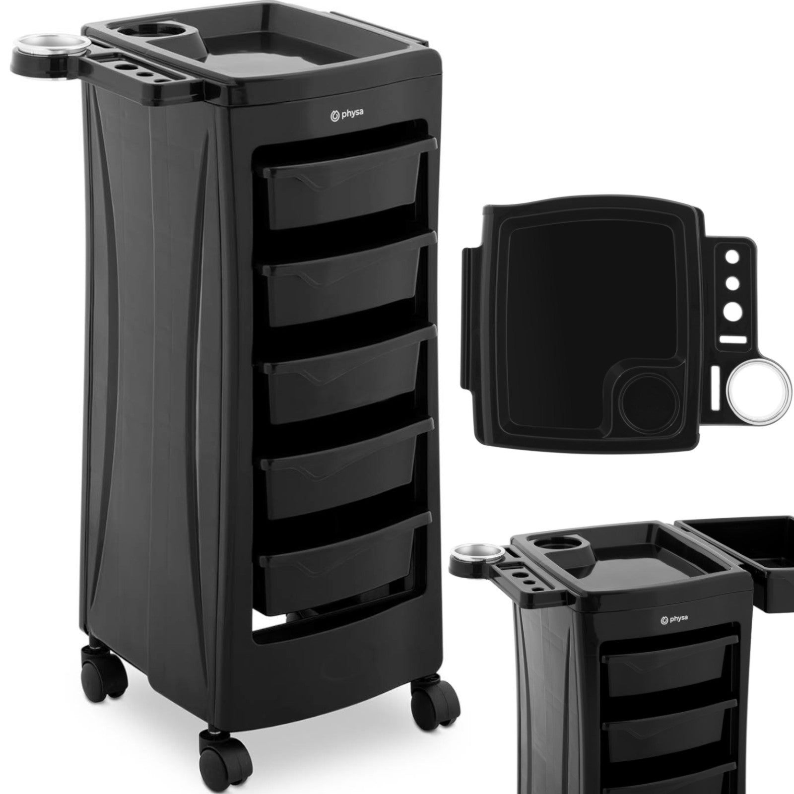 Salon Chairs – Hairdressing assistant trolley with hairdryer holder, 5 - Carlat