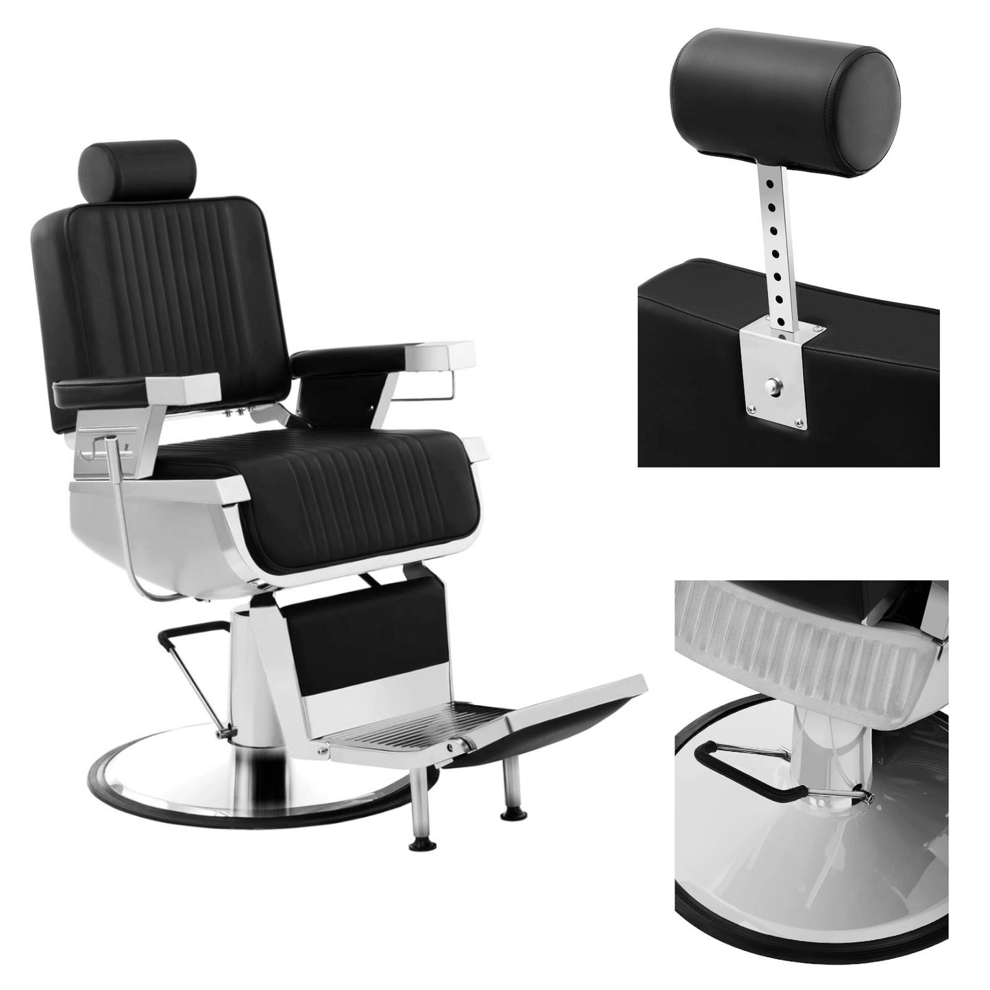 Salon Chairs – Professional barber hairdressing chair with swivel footrest - Carlat