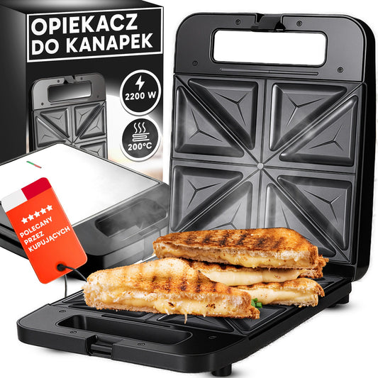 Sandwich Toaster, 1400W, Large XXL, Holds 4 Sandwiches - OR1334 - Carlat