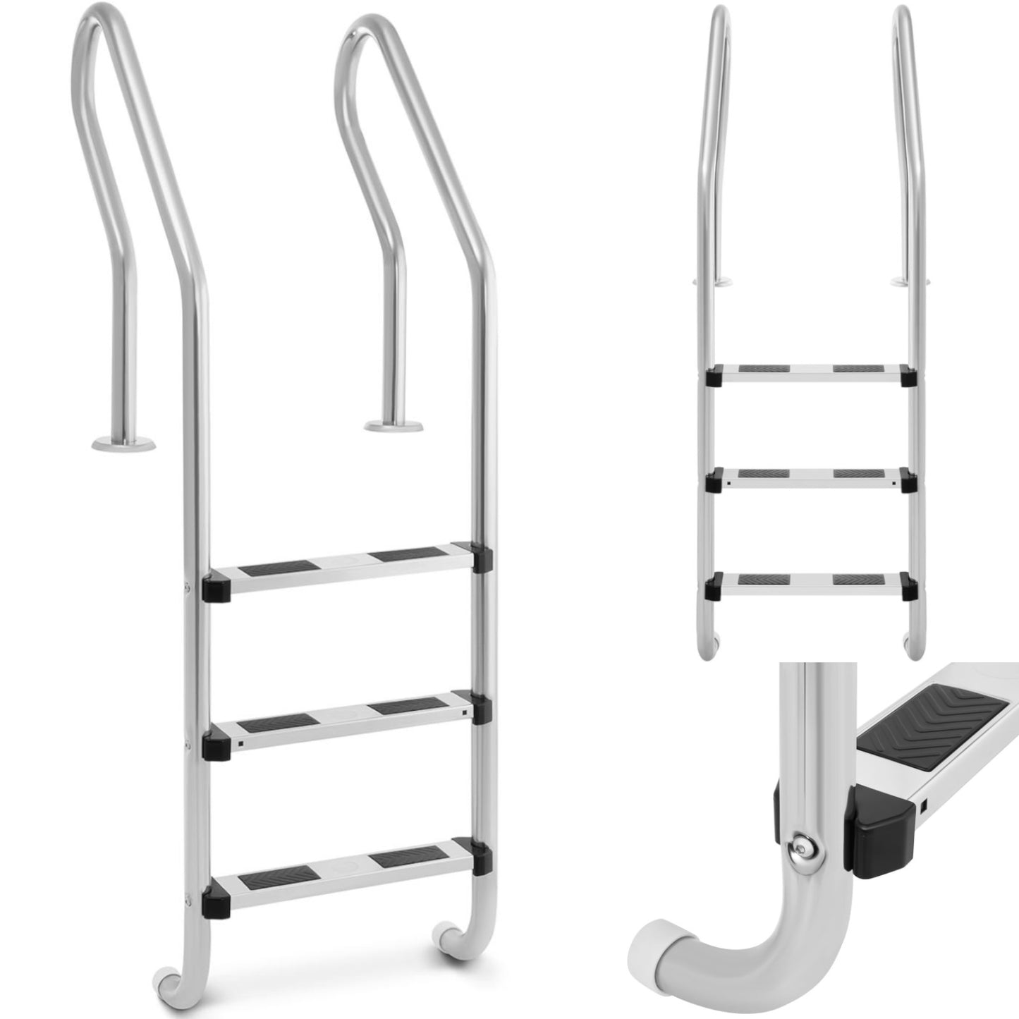 Saunas – Stainless steel pool ladder, 3 steps, 1600 mm - Carlat