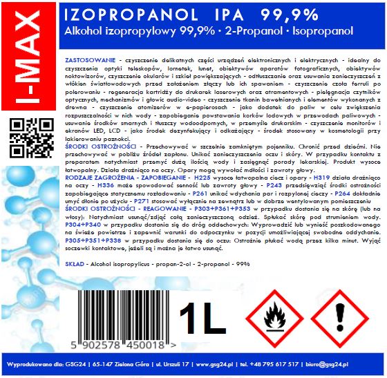 Science & Laboratory – Alkohol izopropylowy Izopropanol IPA I-MAX 99,9% - Carlat