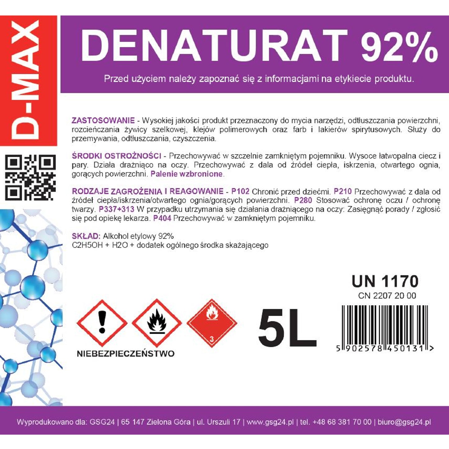 Science & Laboratory – Denatured alcohol denatured D-MAX 5L - Carlat