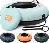 SereneLife Snowtube 101/112/122 cm - Inflatable Sledge for Children and Adults, with Hard Plastic Base, Drawstring and Snow Slider Design for Winter Fun in the Snow - Carlat