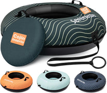 SereneLife Snowtube 101/112/122 cm - Inflatable Sledge for Children and Adults, with Hard Plastic Base, Drawstring and Snow Slider Design for Winter Fun in the Snow - Carlat