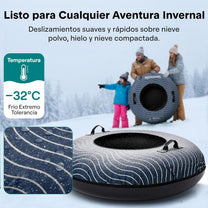 SereneLife Snowtube 101/112/122 cm - Inflatable Sledge for Children and Adults, with Hard Plastic Base, Drawstring and Snow Slider Design for Winter Fun in the Snow - Carlat