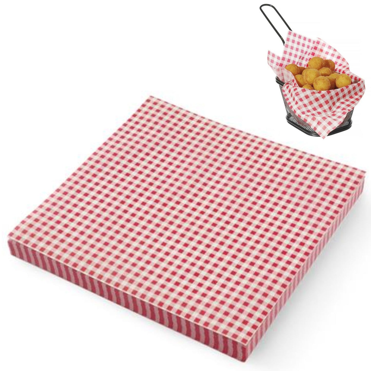 Serveware – Parchment paper for french fries snacks, GRID print, - Carlat