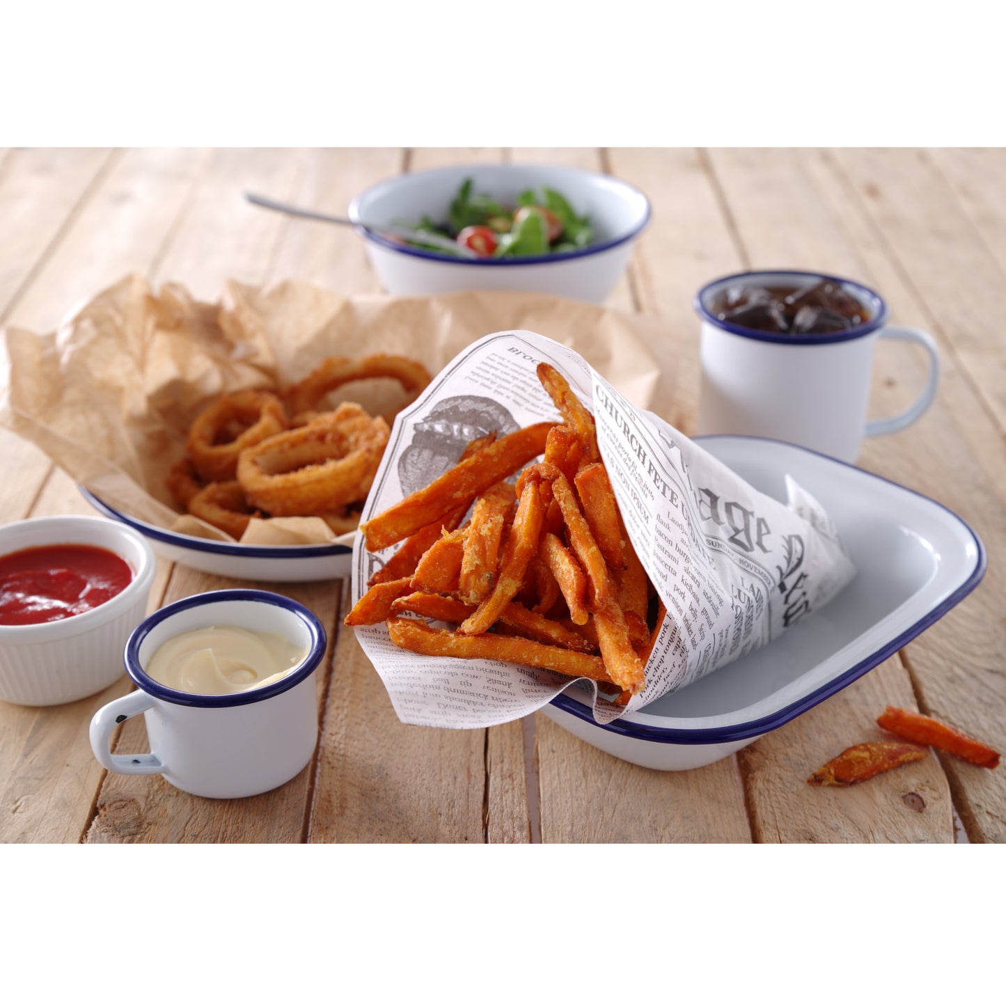 Serveware – Parchment paper for warm snacks, newspaper print, 250x350mm, - Carlat