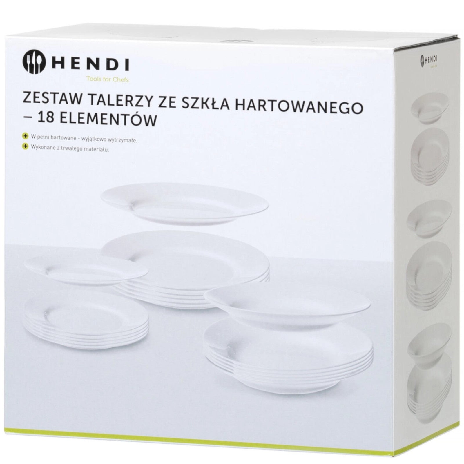 Serving Bowls – Set of tempered glass plates 18 pcs. - Carlat