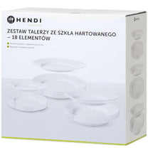 Serving Bowls – Set of tempered glass plates 18 pcs. - Carlat